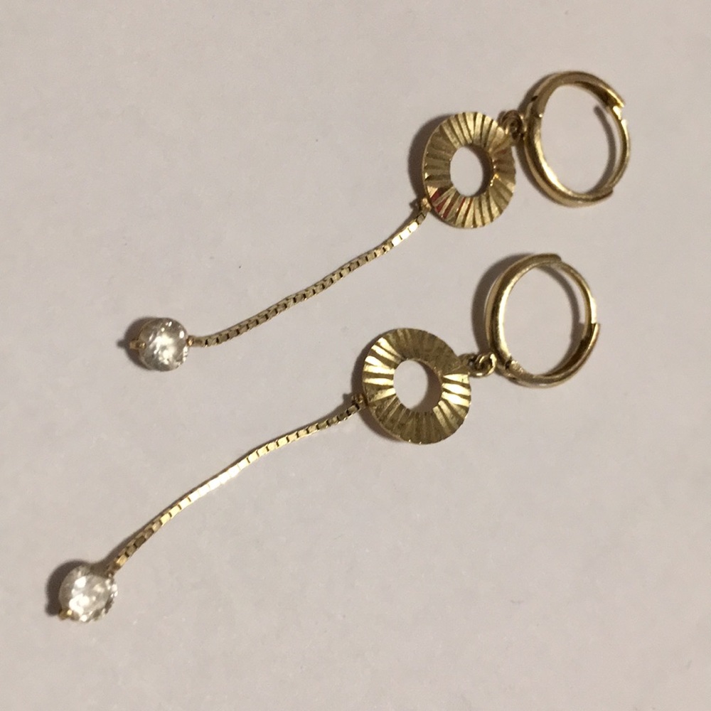 Gold Pendant Earrings